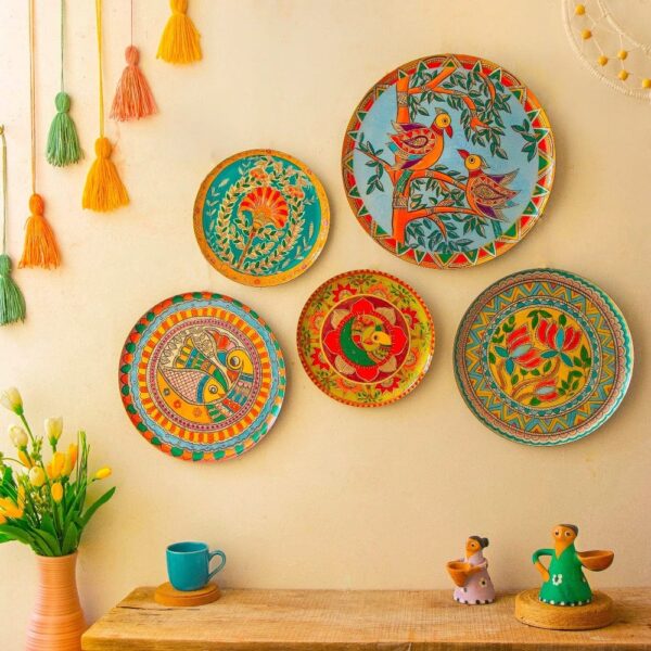 Madhubani Wall Plates- Set of 5